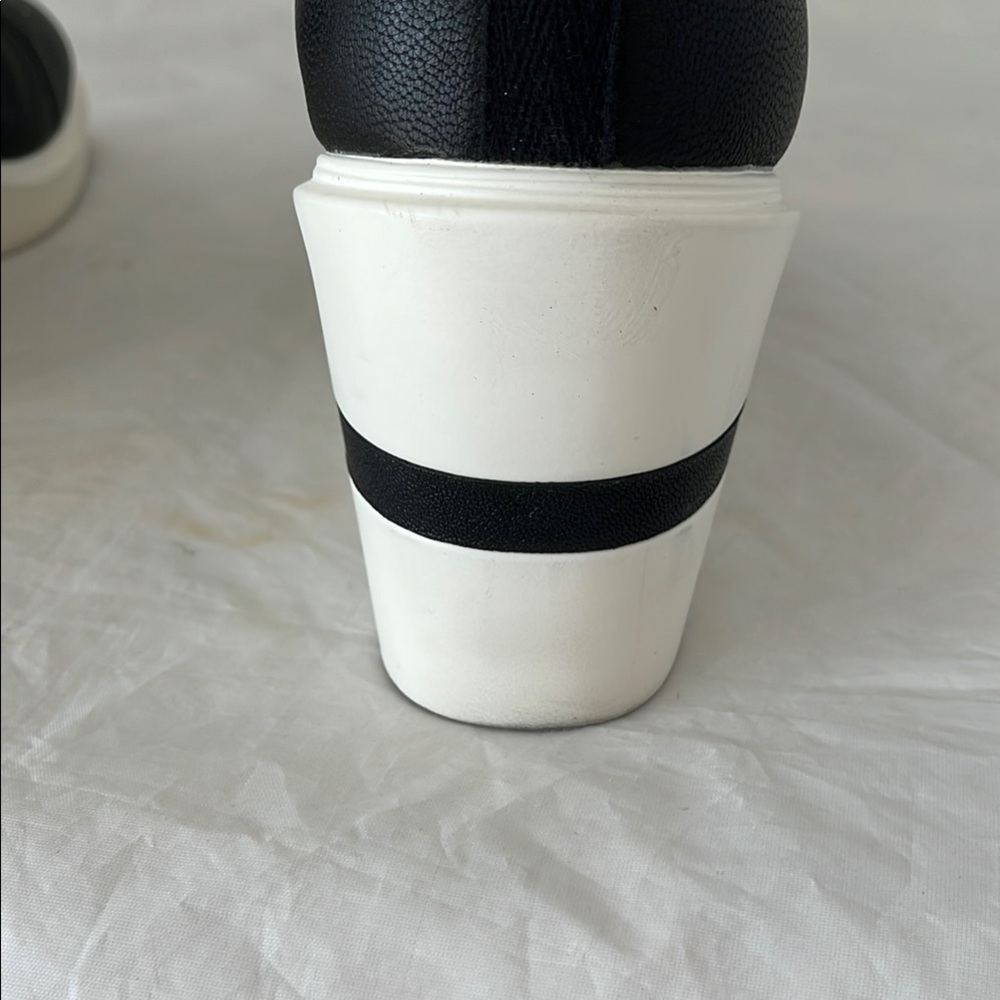 Paolo Black and White Wedge Sneakers - Picture 14 of 15